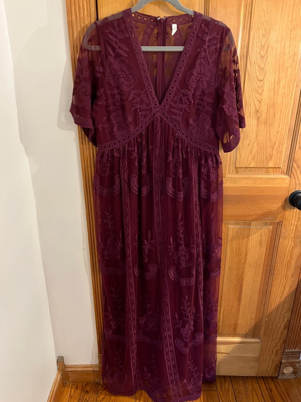 Pinkblush MATERNITY Embroidered V-Neck Maxi Dress